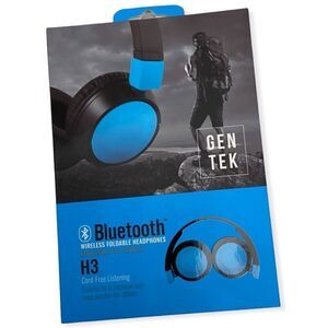 Gen Tek H3 Bluetooth Blue Foldable Headphones